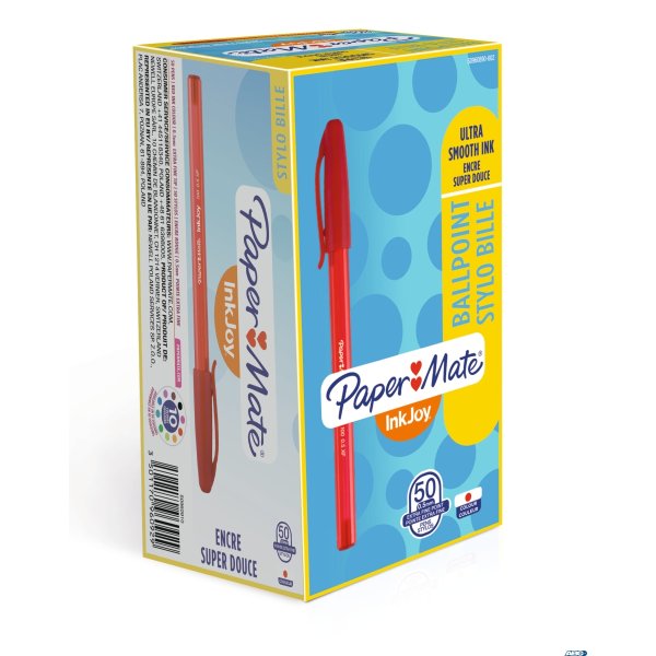 Długopis ze skuwką INKJOY 100 CAP M czerwony PAPER MATE S0957140