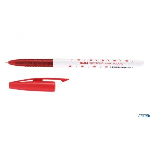Długopis w gwiazdki SUPERFINE z supercienką końcówką, 0,5mm czerwony TO-059 Toma