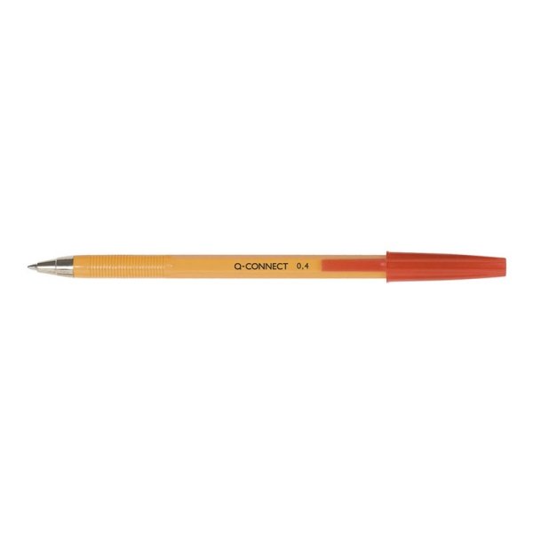 Długopis Q-CONNECT z wymiennym wkładem 0,4mm (linia), czerwony