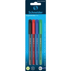 Długopis SCHNEIDER VIZZ, M, 4szt., blister, mix kolorów
