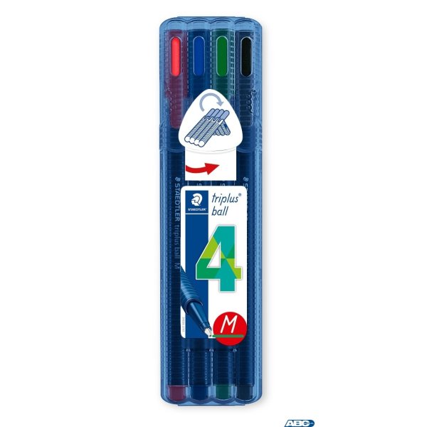 Długopis triplus ball, M, 4 kol. w etui, Staedtler S 437 MSB4