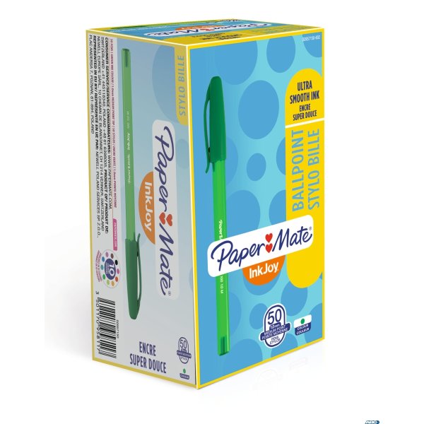 Długopis ze skuwką INKJOY 100 CAP M zielony PAPER MATE S0957150