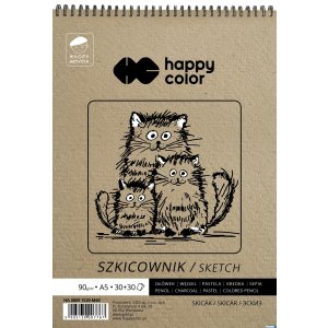 Szkicownik na spirali Młody Artysta, A5, 60 ark, 80 / 90g, Happy Color HA 3809 1520-M60