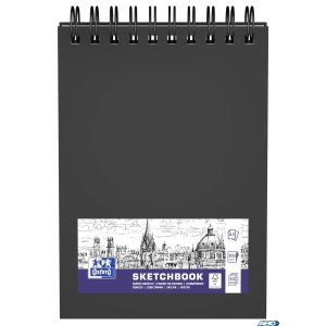 Szkicownik SKETCHBOOK podwójna spirala po krótszym boku A5 40k 225g czarny 400152645 OXFORD
