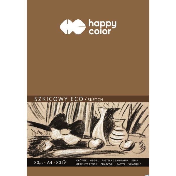 Blok szkicowy ECO, ART, A4, 80 ark, 80g, Happy Color HA 3708 2030-A80