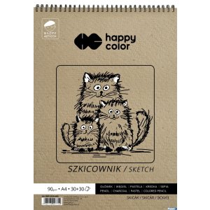 Szkicownik na spirali Młody Artysta, A4, 60 ark, 80 / 90g, Happy Color HA 3809 2030-M60
