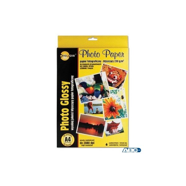 Papier fotograficzny błyszczący 4G130, 130 g/m, A4 20 arkuszy YELLOW ONE 150-1177