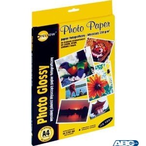 Papier fotograficzny błyszczący 4G230, 230 g / m, A4 20 arkuszy YELLOW ONE 150-1181