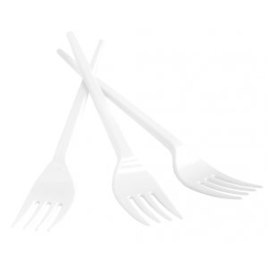 Widelec plastikowy OFFICE PRODUCTS, 17cm, 100szt., biały