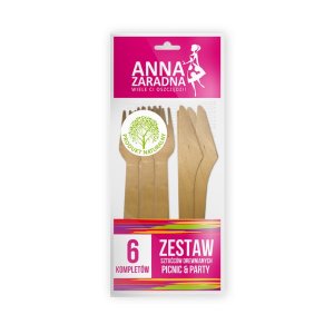 Zestaw sztućców drewnianych ANNA ZARADNA, 6 kompletów, drewno