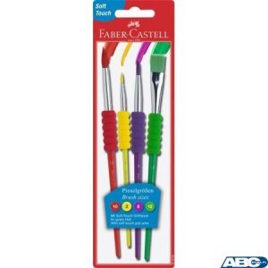 Pędzle szkolne z miękkim uchwytem 4szt. 481600FC FABER-CASTELL
