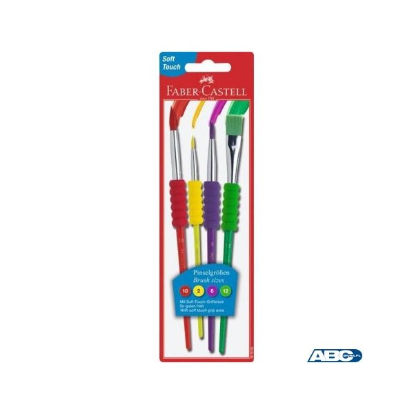 Pędzle szkolne z miękkim uchwytem 4szt. 481600FC FABER-CASTELL