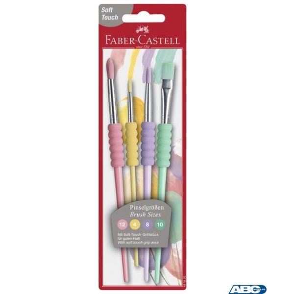 Pędzle szkolne kolor pastel 4 szt blister 481620 FC