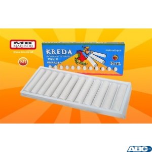Kreda okrągła biała 12szt   M1 MAR BOR