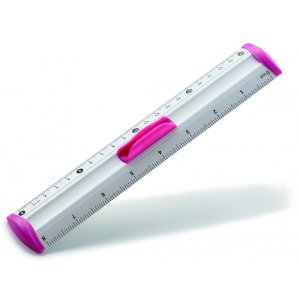 Linijka z uchwytem KEYROAD Measure Clip, 20 cm, pakowane w display, mix kolorów