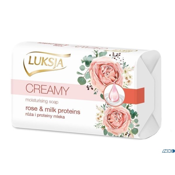 LUKSJA Mydło kostka 90g CREAMY ROSE & MILK 48742