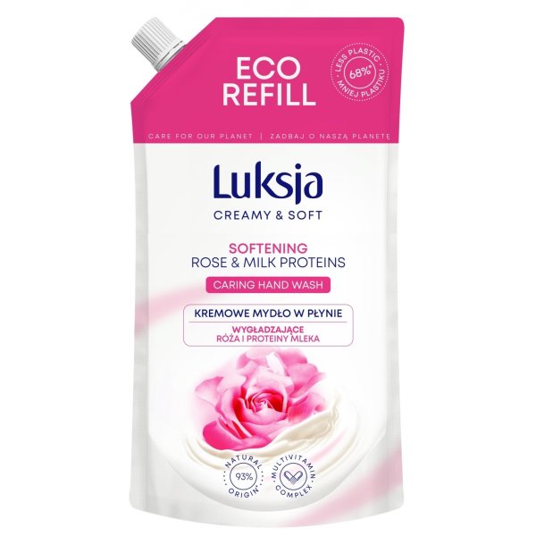 Kremowe mydło w płynie LUKSJA, róża, zapas 400ml