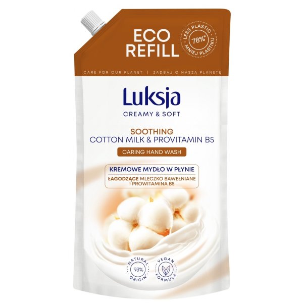 Kremowe mydło w płynie LUKSJA, bawełna, zapas 900ml