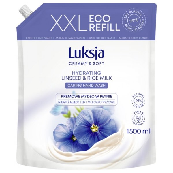 Kremowe mydło w płynie LUKSJA, len, zapas 1500ml