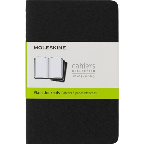 Zestaw 3 Zeszytów MOLESKINE Cahier Journals P (9x14cm) gładki, 64 strony, czarny