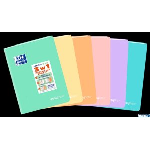 Zeszyt OXFORD PP EASYBOOK pastel A5 60k 90g mix kratka z marginesem 400161235