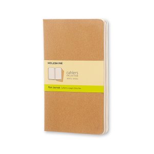 Zestaw 3 zeszytów MOLESKINE Cahier Journals L (13x21cm), gładki, 80 stron, piaskowy