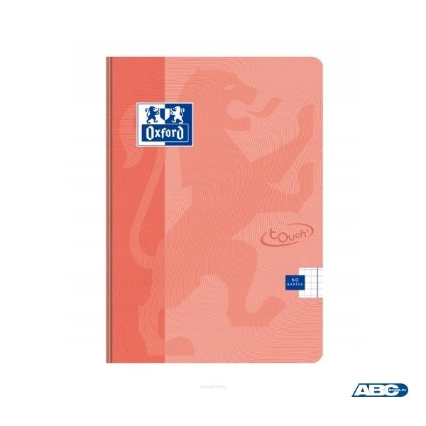 Brulion miękka oprawa TOUCH PASTEL A5 60k 90g kratka z marginesem koralowy 400151792 OXFORD
