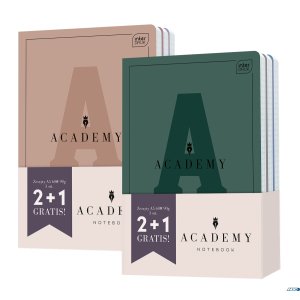 Zeszyt A5 60k. kratka 90g. (3 szt.) ACADEMY Hybrid mix INTERDRUK