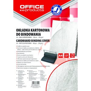 Okładki do bindowania OFFICE PRODUCTS, karton, A4, 250gsm, skóropodobne, 100szt., białe