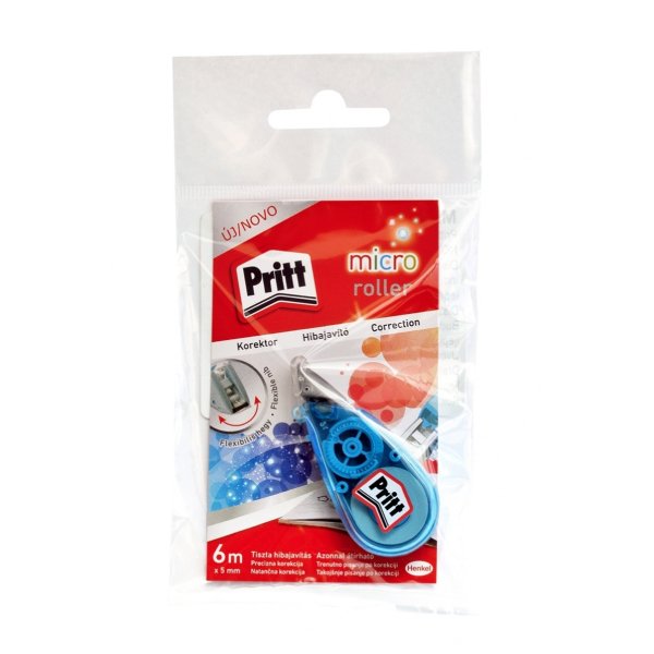 Korektor w taśmie PRITT, micro roller, 5mm x 6m, zawieszka, mix kolorów