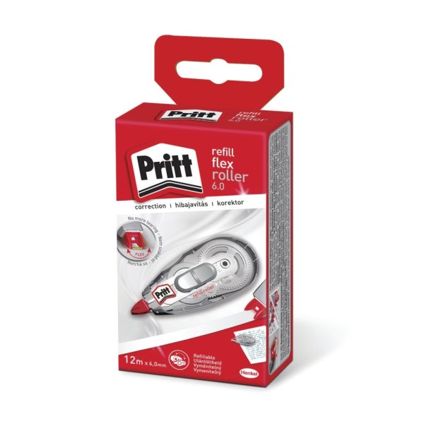 Korektor w taśmie PRITT REFILL FLEX, myszka, 6,0mm x 12m, pudełko, zawieszka