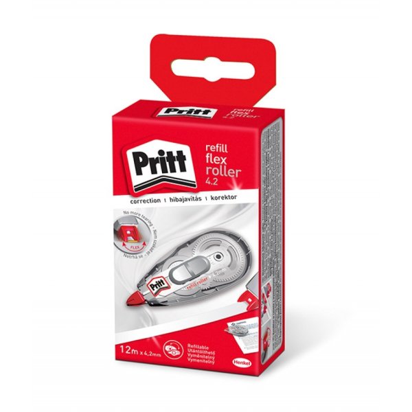 Korektor w taśmie PRITT REFILL FLEX, myszka, 4,2mm x 12m, pudełko, zawieszka