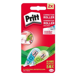 Korektor w taśmie PRITT, micro roller, 5mm x 6m, 2 szt., blister, mix kolorów