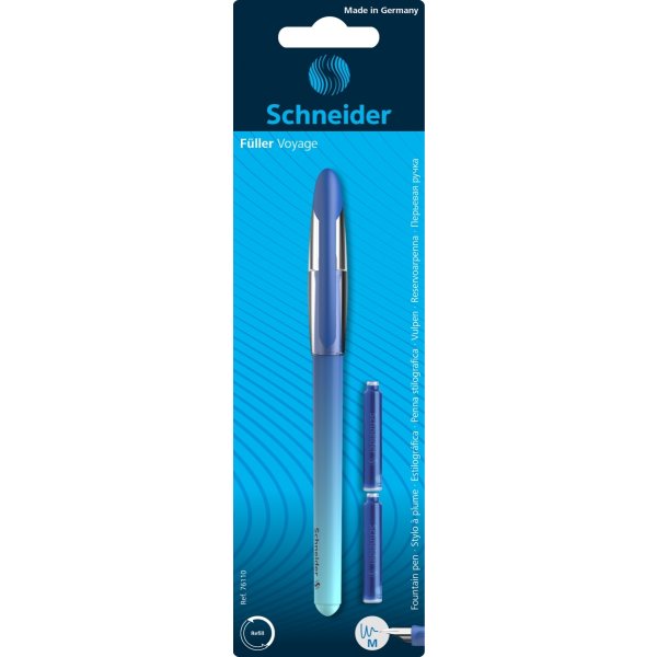 Pióro wieczne SCHNEIDER Voyage M + 2 cartridge, blister, mix kolorów