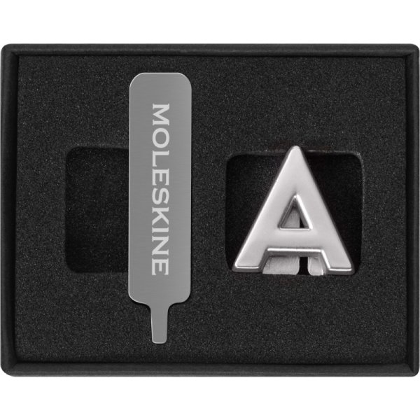 Przypinka MOLESKINE A, srebrna