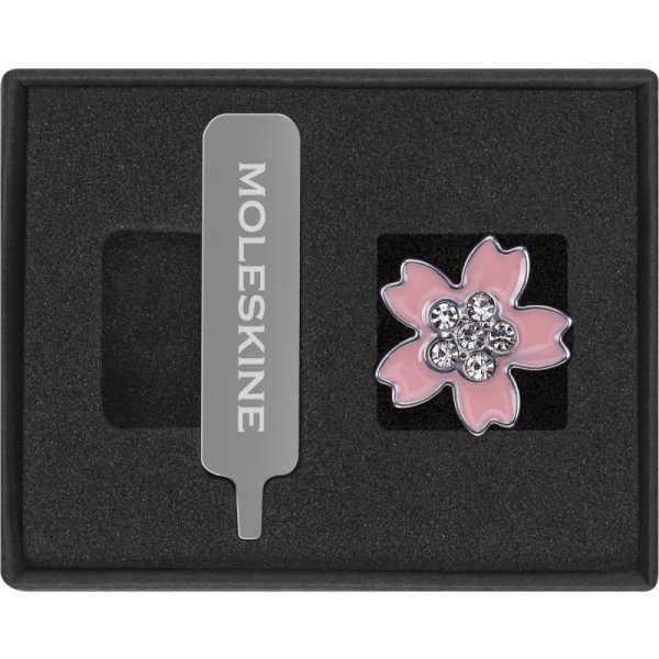 Przypinka MOLESKINE Sakura Pin Crystal Flower 2025, różowa