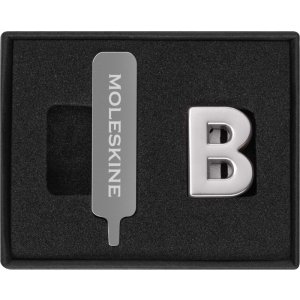 Przypinka MOLESKINE B, srebrna