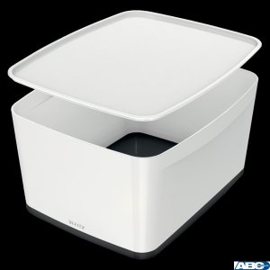 Pojemnik MyBox duży z pokrywką, biało-czarny 52161095