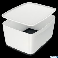 Pojemnik MyBox duży z pokrywką, biało-czarny 52161095