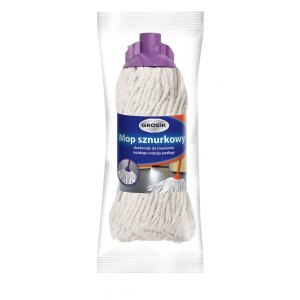 Mop GROSIK, sznurkowy, końcówka, 1 szt., biały