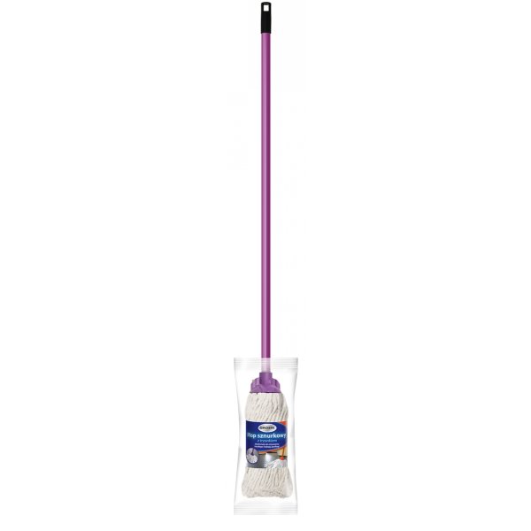 Mop GROSIK, sznurkowy z trzonkiem, 1 szt., mix kolorów
