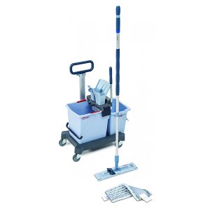 Zestaw VILEDA Professional UltraSpeed Pro Ready to Go, wózek dwuwiaderkowy, kij teleskopowy, wkład r-MicroLite Max mop