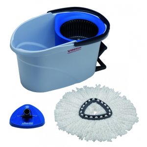 Zestaw VILEDA PROFESSIONAL UltraSpin Mini, wiadro z wyciskarką i podstawą mopa, niebieski