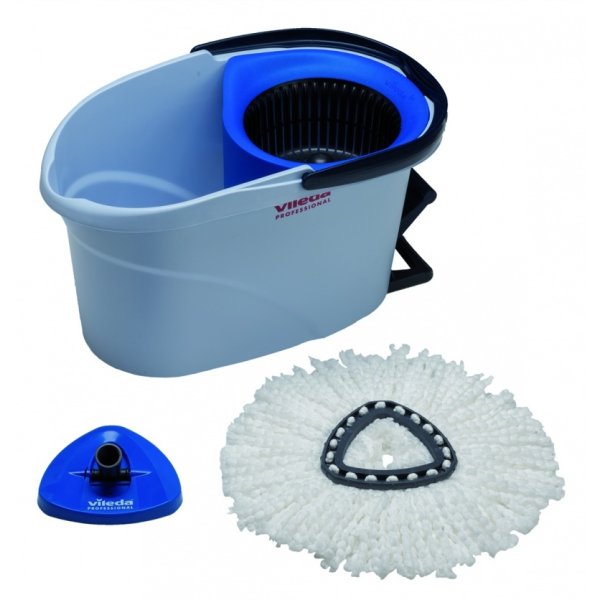 Zestaw VILEDA PROFESSIONAL UltraSpin Mini, wiadro z wyciskarką i podstawą mopa, niebieski