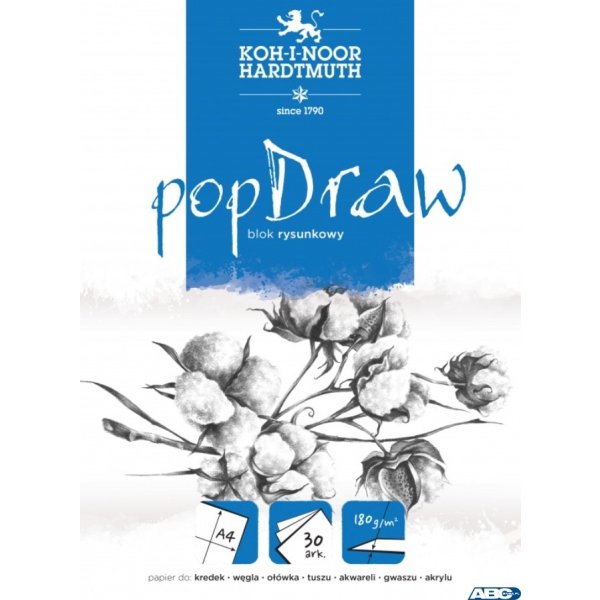 Blok rysunkowy POP DRAW A4 50 arkuszy 150g BLO-RYA4AR (X)
