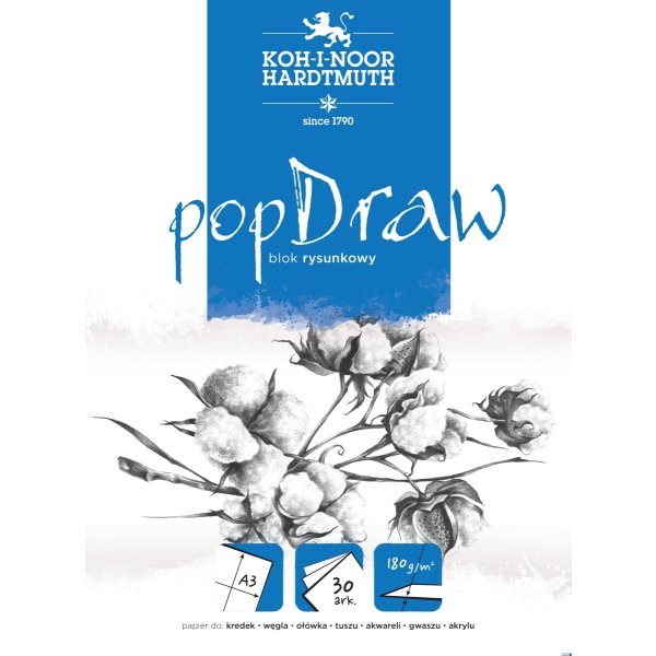 Blok rysunkowy POP DRAW A3 30ARK 180G 9920/4  Koh i Noor