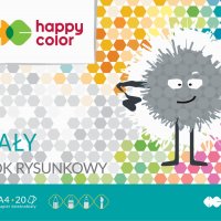 Blok rysunkowy biały A4, 100g, 20 ark, Happy Color HA 3710 2030-0