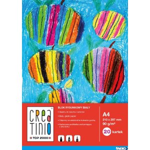 Blok rysunkowy A4 20k 90g CREATINIO biały TOP 2000 400079845 / 400176663