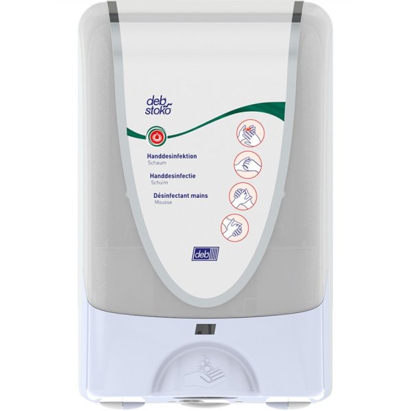 Bezdotykowy dozownik pianowego środka dezynfekcyjnego DEB Instant Foam, 1000ml, biały