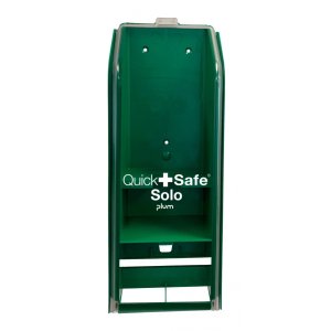 Dozownik PLUM QuickSafe Solo, pusty, do montażu na ścianie, zielony